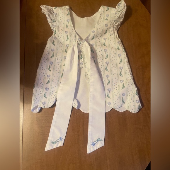 Smockingbird Other - Smockingbird girls 3 3T pinafore dress blue tulip print with sash. EUC